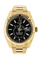 Rolex Sky Dweller Black Dial Yellow Gold Oyster Mens Watch 326938